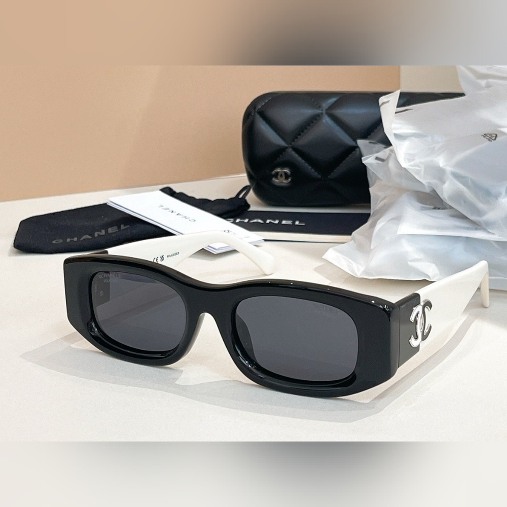 CHANEL BLACK & WHITE SUNGLASSES